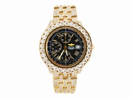 Breitling Windrider Crosswind 18K Yellow Gold Iced Out 44mm Breitling