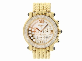 Chopard Happy Sport 18K Gold with Floating Diamonds & Diamond Bezel 38mm Chopard
