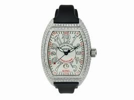 Franck Muller Stainless Steel Conquistador Custom with Diamonds 42mm Franck Muller