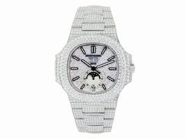 Customized Patek Philippe Nautilus with Full Diamonds Patek Philippe