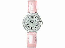 Cartier Ballon Bleu de Cartier 18K White Gold & Leather 28.6mm Womens Cartier