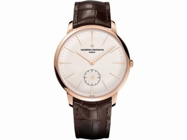 Vacheron Constantin 18K Rose Gold & Leather with Silver Dial 42mm Mens Vacheron Constantin