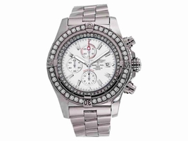 Breitling A13370 Super Avenger White Face Diamond Bezel Breitling