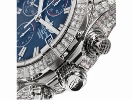 Breitling Super Avenger A13370 Diamond Case Blue Sticks Dial Breitling