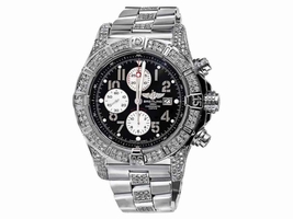 Breitling A13370 Super Avenger Black Dial 2 Row Diamond Bezel Breitling