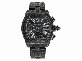 Cartier Roadster XL W62020X6 Black Diamond Dial Stainless Steel Cartier