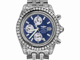 Breitling Evolution With Custom Added 15ct Of Genuine Diamonds Mens Breitling