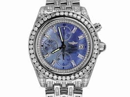Breitling A13356 Evolution Blue MOP Dial 18ct Diamond Mens Breitling