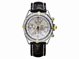 Breitling B13355 Windrider Evolution Mother Of Pearl Dial Leather Diamond Mens Breitling