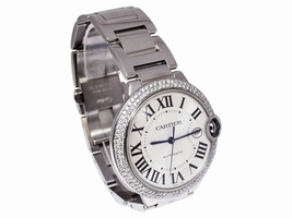 Cartier Ballon Bleu 3001 Stainless Steel and Silver Roman Dial Automatic 42mm Mens Cartier
