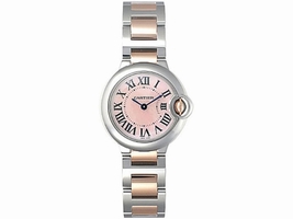Cartier Ballon Bleu W2BB0009 Stainless Steel & 18K Rose Gold with Mother of Pearl 28.5mm Womens Cartier