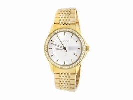 Gucci 101 G-Timeless YA126409 Yellow Gold Dial 38 MM Swiss 2.0 ct. Diamond Unisex Gucci