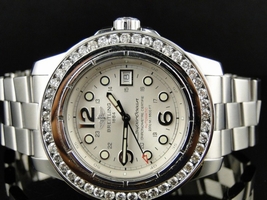Breitling Superocean 45mm 5 Ct Diamond Bezel Mens Breitling