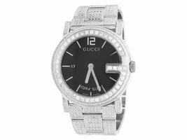 Gucci Diamond YA101305 Stainless G 101M 40mm Fully Iced Band Gucci