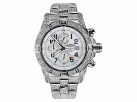 Breitling Super Avenger White Dial A13370 13ct Fully Covered Diamond Breitling