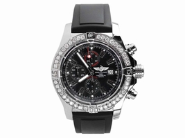 Breitling Super Avenger A13370 Chronograph Black Dial Diamond Men's 48mm Breitling