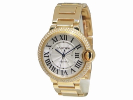 Cartier Ballon Bleu WJBB0007 18K Yellow Gold & Diamond Automatic 36mm Womens Cartier