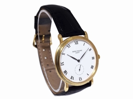 Patek Philippe Calatrava 3919 18K Yellow Gold & Leather Manual 33mm Mens Patek Philippe