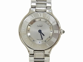 Cartier Must 21 W10109T2 Stainless Steel Silver Dial Quartz 28mm Womens Cartier