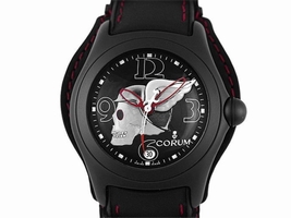 Corum Bubble Night Flyer 82.150.20 PVD Coated Stainless Steel & Leather Automatic 45mm Mens Corum