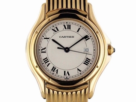 Cartier Cougar 1165-1 18K Yellow Gold Bracelet Quartz Movement Cartier