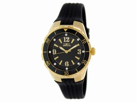 Invicta 17486 Angel Black Dial Polyurethane Strap Womens Invicta