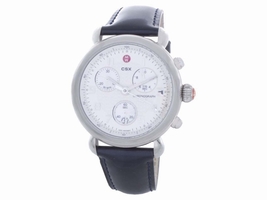 Michele CSX MW03D00A0025 Stainless Steel and Blue Leather Chronograph White Dial 40mm Michele