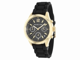 Michael Kors MK5408 Jet Set Black Dial Silicone Strap Chronograph Women's Michael Kors