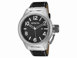 Invicta 1135 Corduba Black Dial Black Genuine Calf Leather Men's Invicta