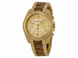 Michael Kors MK6094 Blair Champagne Dial Gold Tone Chronograph Women's Michael Kors