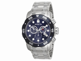 Invicta 80057 Pro Diver Chronograph Blue Dial Stainless Steel Quartz Invicta