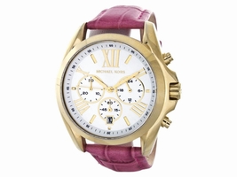 Michael Kors Bradshaw MK5743 Silver Dial Pink Leather Band Women's Michael Kors