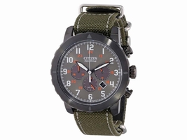 Citizen CA4098-14H Military Grey Dial Nylon Strap Chronograph 45 mm Citizen