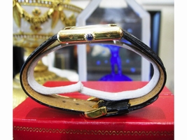 Cartier Must de Cartier Tank Vermeil Yellow Gold Black Dial Womens 28mm Cartier