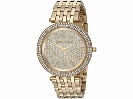 Michael Kors MK3438 Crystal Dial Bezel Gold Tone 39mm Womens Michael Kors