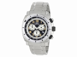 Invicta 0616 II Stainless Steel Black Dial Quartz Chronograph 44mm Men's Invicta