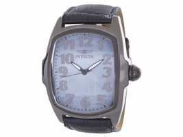 Invicta Lupah 16056 Gunmetal Tone Stainless Steel / Leather Quartz 45mm Mens Invicta