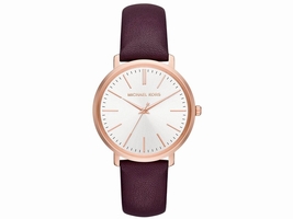 Michael Kors Jaryn MK2605 Silver Dial Brown Leather Strap 38mm Womens Michael Kors