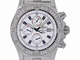 Breitling Super Avenger A13370 Stainless Steel Diamond Bezel Swiss Automatic 48mm Mens Breitling
