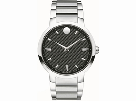 Movado 0606838 Stainless Steel Black Carbon Fiber Dial 42mm Mens Movado