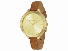 Michael Kors Runway MK2606 Gold Tone Stainless Steel / Leather Quartz 42mm Womens Michael Kors