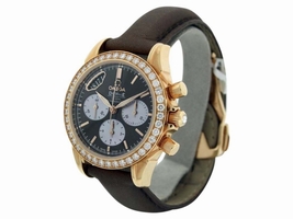 Omega De Ville 4677.60.37 18K Rose Gold & Leather Diamond 35mm Omega