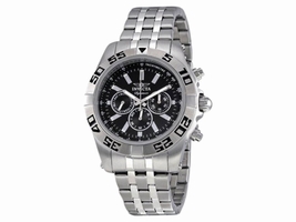 Invicta 7301 Signature Black Dial Stainless Chronograph Men's Invicta