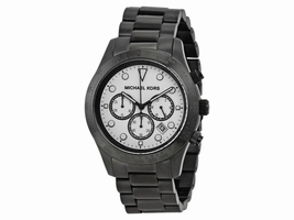 Michael Kors MK6083 Layton Chronograph White Dial Black Ion-plated Mens Michael Kors