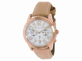 Michael Kors MK2283 Mercer Chronograph White Dial Rose Gold-Tone Steel Womens Michael Kors