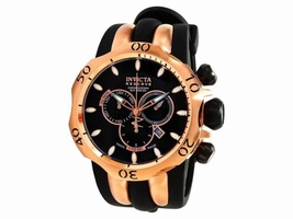 Invicta 10830 Reserve Venom Rose Gold Black Rubber Strap Chronograph Invicta