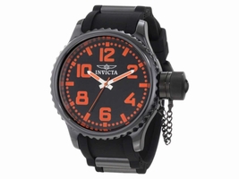 Invicta 1937 Russian Diver Black Dial Black Polyurethane Quartz Invicta