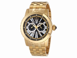 Invicta 14589 Specialty Black Day & Date Dial Gold-tone Steel Quartz Invicta