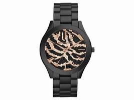 Michael Kors Slim Runway MK3316 Zebra-Pattern Crystal Pave Dial Womens Michael Kors