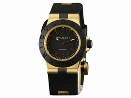 Bulgari Diagono AL 32 G Yellow Gold Automatic Black Rubber Bulgari